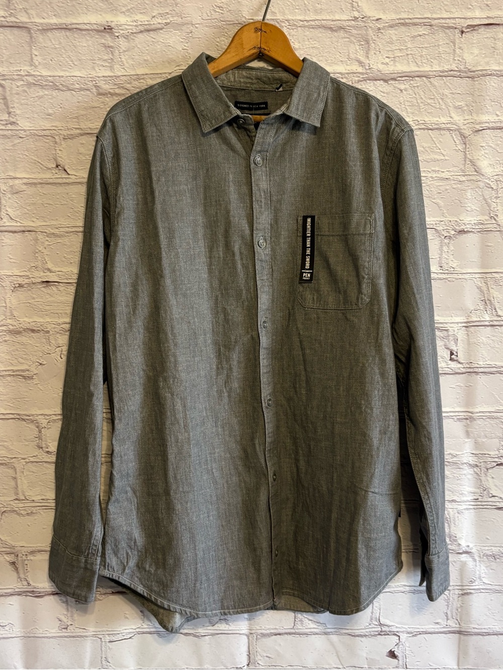 Kenneth Cole New York Gray Long-Sleeve Button-Down Shirt